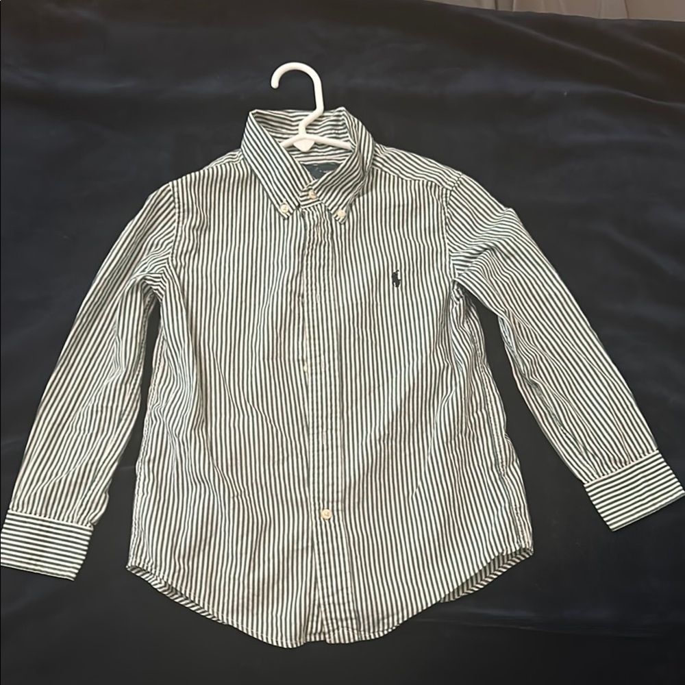 Polo by Ralph Lauren Green and White Button Down Shirt